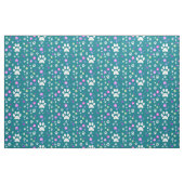 Flowery Dog Pawprint Stof (Fat Quarter)