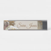 Flowery Floral Lijst Name Bord Bureau Naambordje (Voorkant)