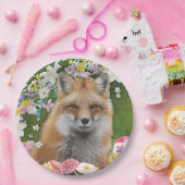 Flowery Fox Papieren Bordje (Feest)