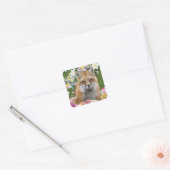 Flowery Fox Vierkante Sticker (Envelop)