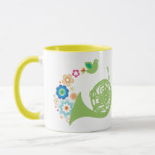 Flowery French Horn Music Gift Mok (Links)