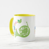 Flowery French Horn Music Gift Mok (Voorkant links)