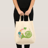 Flowery French Horn Music Totebag Gift Tote Bag (Voorkant (product))