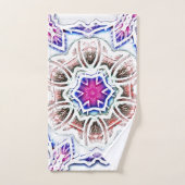 Flowery in plaster text, soft shadow on white bad handdoek (Handdoek)