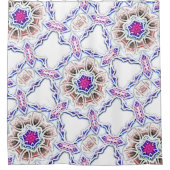 Flowery in plaster text, soft shadow on white douchegordijn (Voorkant)