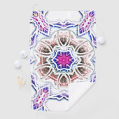 Flowery in plaster text, soft shadow on white golfhanddoek (Insitu)