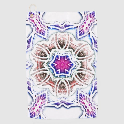 Flowery in plaster text, soft shadow on white golfhanddoek (Voorkant)