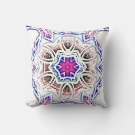 Flowery in plaster text, soft shadow on white kussen