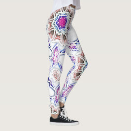 Flowery in plaster text, soft shadow on white leggings
