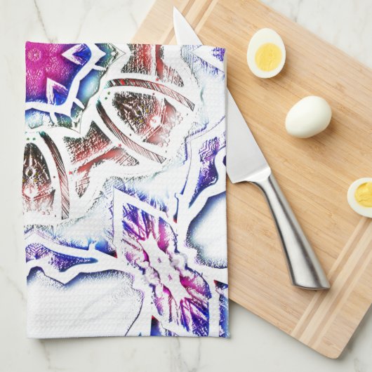 Flowery in plaster text, soft shadow on white theedoek (Quarter Fold)