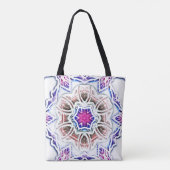 Flowery in plaster text, soft shadow on white tote bag (Achterkant)