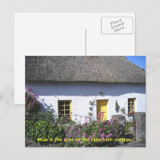 Flowery Irish Cottage Briefkaart (Voorkant / Achterkant)