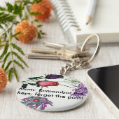 Flowery keyring voor mums sleutelhanger (Zijkant)