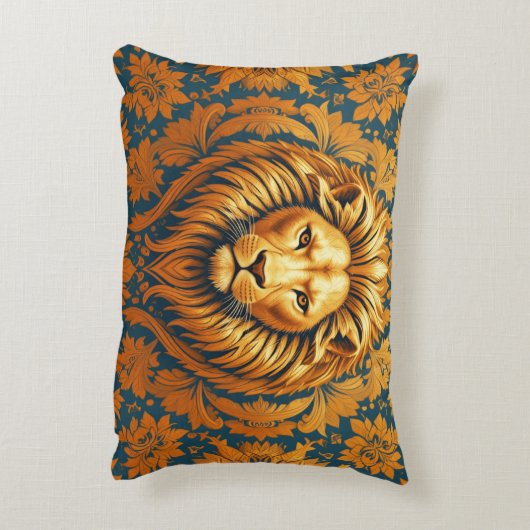 Flowery Lion 30 x 40 geborsteld polyester Accent Kussen (Achterkant (Verticaal))