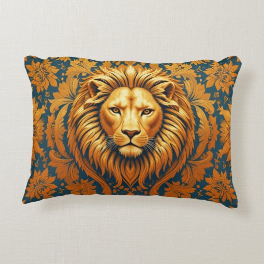 Flowery Lion 30 x 40 geborsteld polyester Accent Kussen (Achterkant)