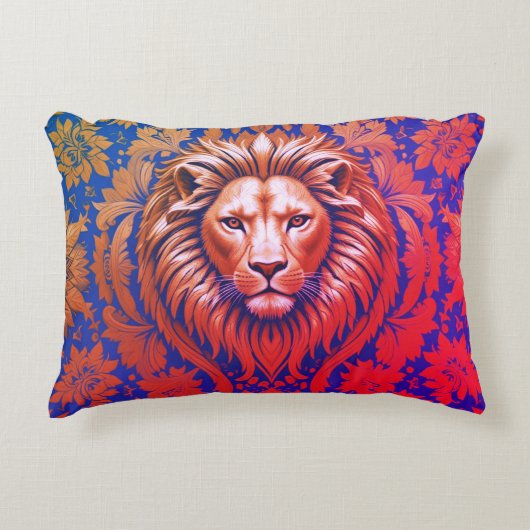 Flowery Lion 30 x 40 Grade A katoen Accent Kussen (Voorkant)