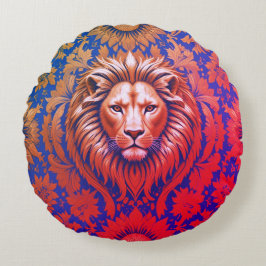 Flowery Lion Grade A Cotton Rond Kussen