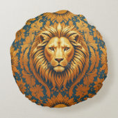 Flowery Lion Grade A Cotton Rond Kussen (Achterkant)