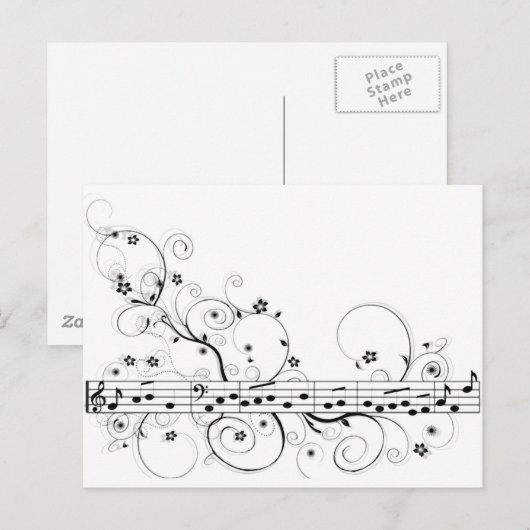 Flowery Music Briefkaart (Voorkant / Achterkant)