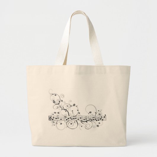 Flowery Music Grote Tote Bag (Voorkant)