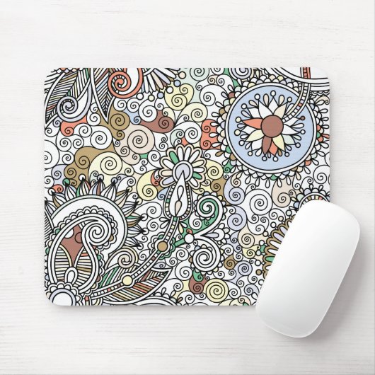 Flowery Paisley Design Muismat (Met muis)