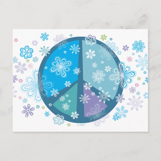 Flowery Peace Sigh BRIEFKAART (Voorkant)