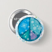 Flowery Peace-teken Ronde Button 5,7 Cm (Voorkant /achterkant)