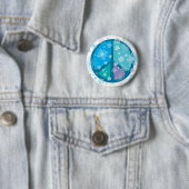 Flowery Peace-teken Ronde Button 5,7 Cm (In situ)