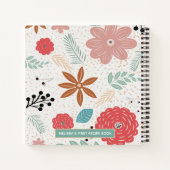 Flowery Pink Blue Brown Monogram Mam 1st Recipe Notitieboek (Achterkant)