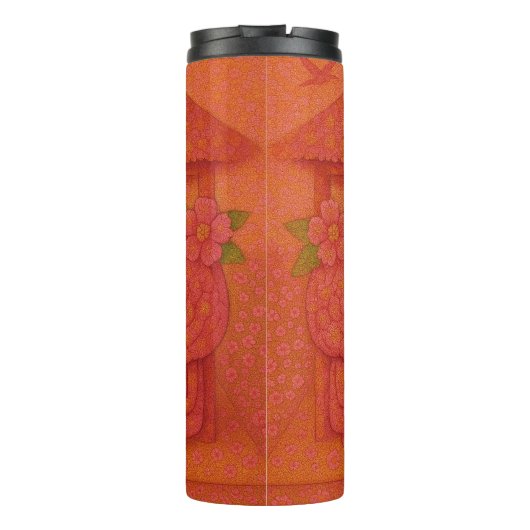 Flowery Pink Brains Thermosbeker (Achterkant)