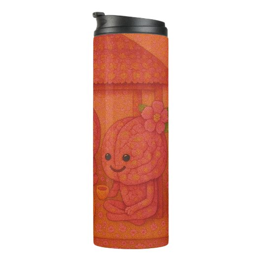 Flowery Pink Brains Thermosbeker (Geroteerd rechts)