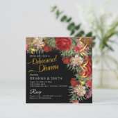 Flowery Rehearsal Dinner Calligraphy Invitation Kaart (Staand voorkant)