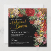 Flowery Rehearsal Dinner Calligraphy Invitation Kaart (Voorkant)