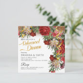 Flowery Rehearsal Dinner Calligraphy Invitation Kaart (Staand voorkant)