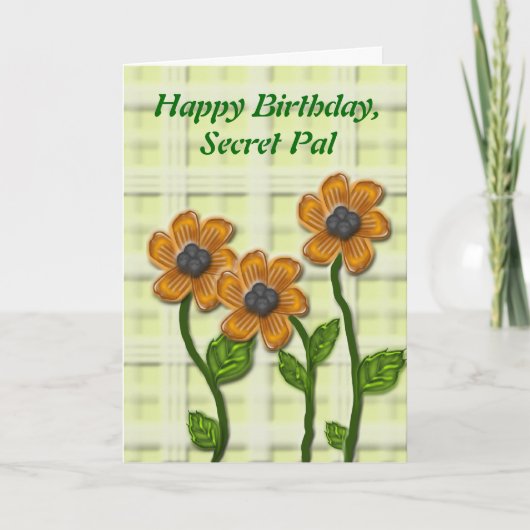 Flowery Secret Pal Birthday Kaart (Voorkant)