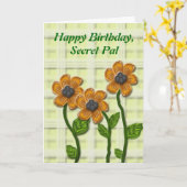 Flowery Secret Pal Birthday Kaart (Gele Bloem)