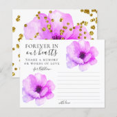 Flowery Share a Memory Funeral Attendance Kaart (Voorkant / Achterkant)