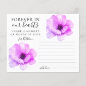 Flowery Share a Memory Funeral Attendance Kaart (Voorkant)