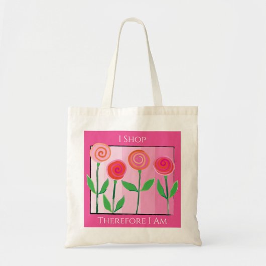 Flowery Shopping Day Budget Tote Bag (Voorkant)