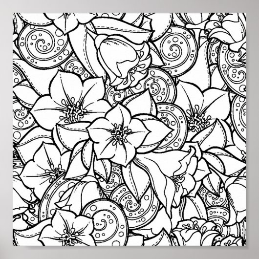 Flowery Zendoodle 2 Poster (Voorkant)