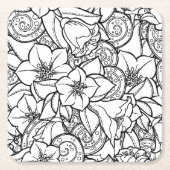 Flowery Zendoodle Kartonnen Onderzetters (Voorkant)