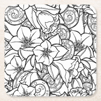 Flowery Zendoodle Kartonnen Onderzetters