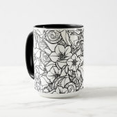 Flowery Zendoodle Mok (Voorkant links)