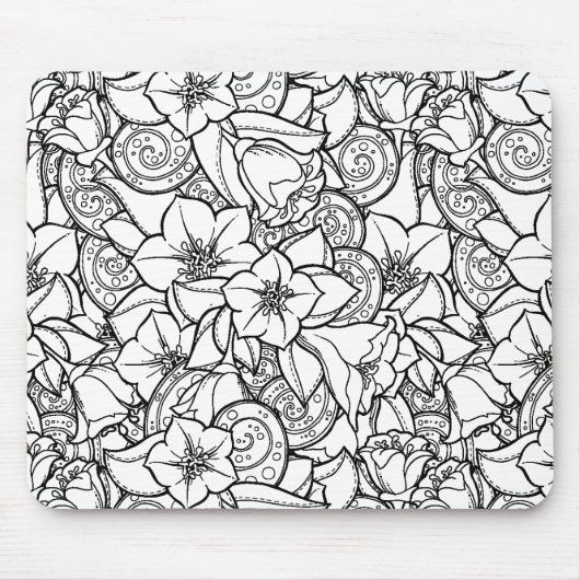 Flowery Zendoodle Muismat (Voorkant)
