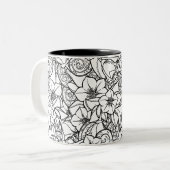 Flowery Zendoodle Tweekleurige Koffiemok (Voorkant links)