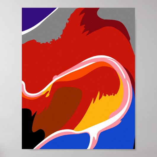 Flowing Abstract Forms with Bold Colors Poster (Voorkant)