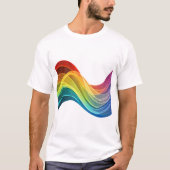 Flowing Abstract Rainbow Waves T-shirt (Voorkant)