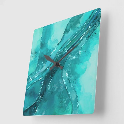 Flowing Abstract Vierkante Klok (Hoek)