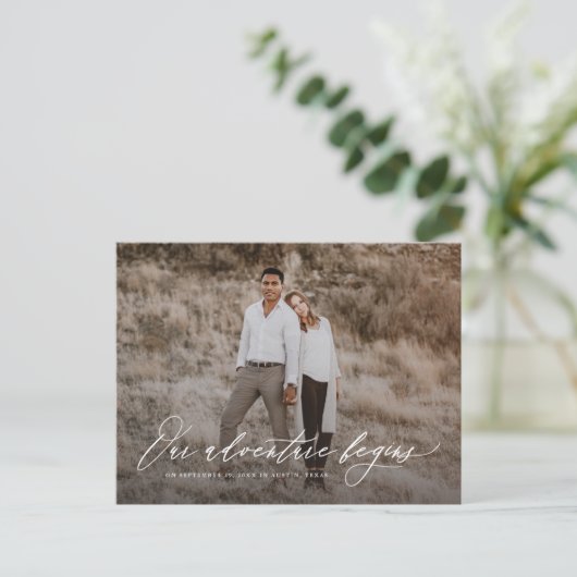 Flowing Adventure Save the Date Briefkaart (Staand voorkant)