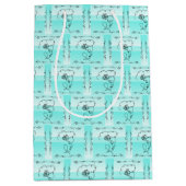 Flowing Beauty Aqua Vertical Cadeaubag Medium Cadeauzakje (Voorkant)